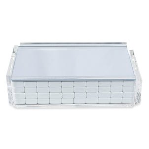 Luxe Dominoes Mahjong Game Set Silver Mirror