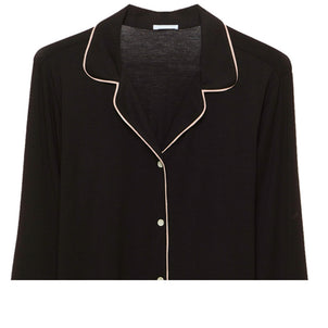 Eberjey Gisele Tuxedo Slim PJ Set Black / Sorbet|customizer