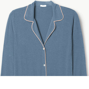 Eberjey Gisele Tuxedo Slim PJ Set Blue Shadow / Blush|customizer