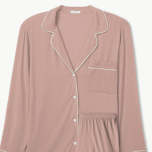 Eberjey Gisele Long PJ Set Misty Rose / Ivory|customizer