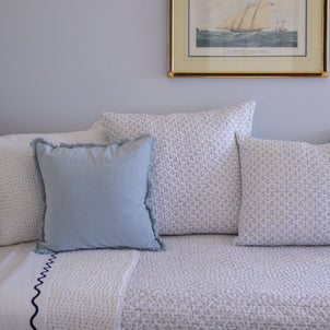 Wellesley Velvet Throw Pillow Covers Slate|20 x 20