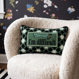 Furbish Studio I'm Difficult Needlepoint Pillow default