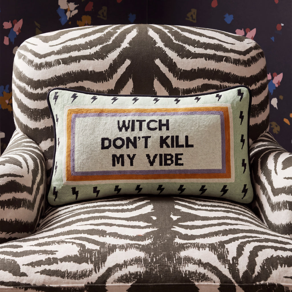 Furbish Studio Witch Don't Kill My Vibe Needlepoint Pillow Default