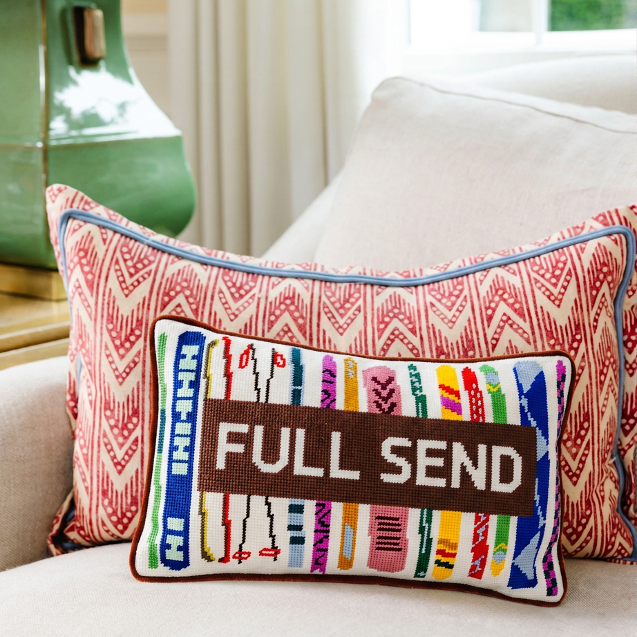 Furbish Studio Full Send Needlepoint Pillow default