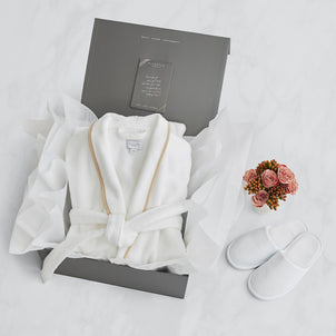 Turkish Cotton Piped Robe Linen