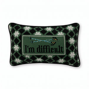 Furbish Studio I'm Difficult Needlepoint Pillow default