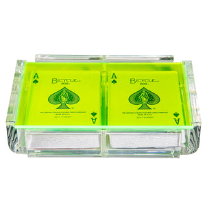 Luxe Dominoes 2-Deck Playing Card Set Neon Green