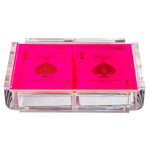 Luxe Dominoes 2-Deck Playing Card Set Neon Pink