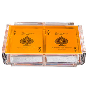 Luxe Dominoes 2-Deck Playing Card Set Neon Orange