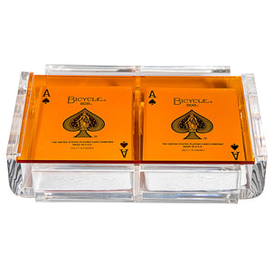 Luxe Dominoes 2-Deck Playing Card Set Orange