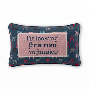 Furbish Studio Man In Finance Needlepoint Pillow Furbish Studio Man In Finance Needlepoint Pillow