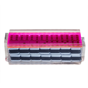 Luxe Dominoes Domino Set Neon Pink