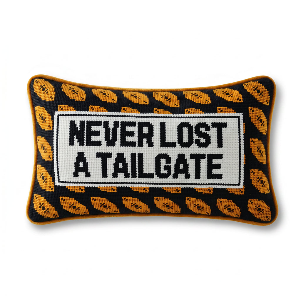 Furbish Studio Never Lost A Tailgate Needlepoint Pillow default