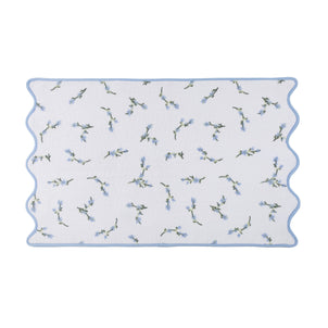 Floral Scallop Bath Mat Cornflower Blue