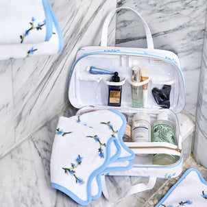 Floral Cosmetic Case Cornflower Blue