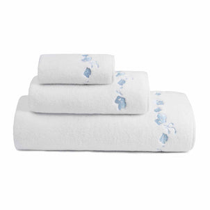 Georgia Floral Towels White/Sky