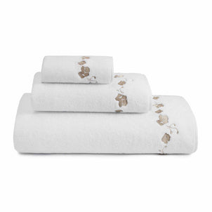 Georgia Floral Towels White/Sand