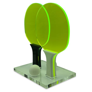Luxe Dominoes Ping Pong Game Set Neon Green