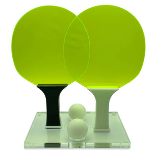 Luxe Dominoes Ping Pong Game Set Neon Green