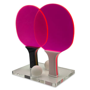 Luxe Dominoes Ping Pong Game Set Neon Pink