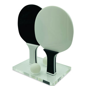 Luxe Dominoes Ping Pong Game Set Solid White / Solid Black