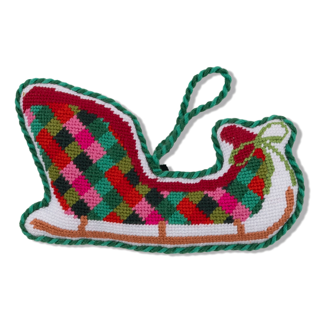 Furbish Studio Sleigh Needlepoint Icon Ornament Default