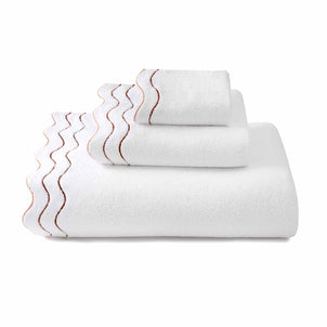 Shopbop Wavy Towels White / Terracotta