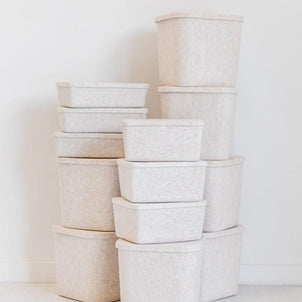 SortJoy The Sculpted Bin - Original with Lid Stone