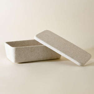 SortJoy The Sculpted Bin - Long with Lid Stone