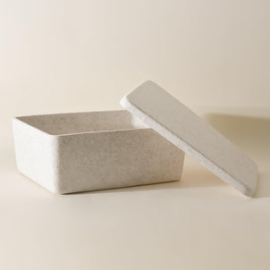 SortJoy The Sculpted Bin - Large with Lid Stone