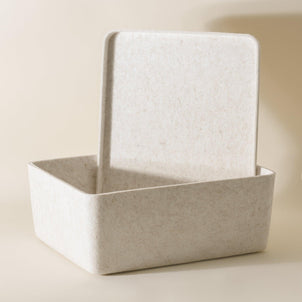 SortJoy The Sculpted Bin - Large with Lid Stone