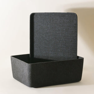 SortJoy The Sculpted Bin - Large with Lid Carbon