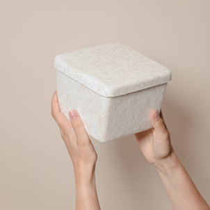 SortJoy The Sculpted Bin - Petite with Lid, Set of 3 Stone