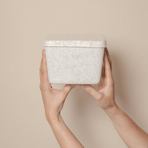 SortJoy The Sculpted Bin - Petite with Lid, Set of 3 Stone