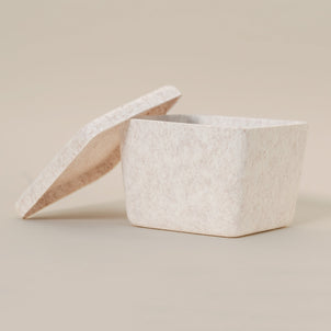 SortJoy The Sculpted Bin - Petite with Lid, Set of 3 Stone