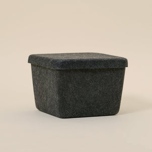 SortJoy The Sculpted Bin - Petite with Lid, Set of 3 Carbon