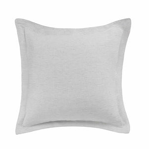 Laguna Stripe Linen Sham Set of 2 Ivory Coal/2 Euro Shams