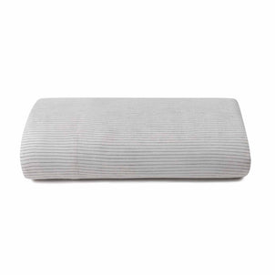 Laguna Stripe Linen Flat Sheet Ivory/Coal