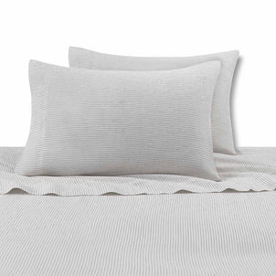 Laguna Stripe Linen Pillowcase Set of 2 Ivory/Coal