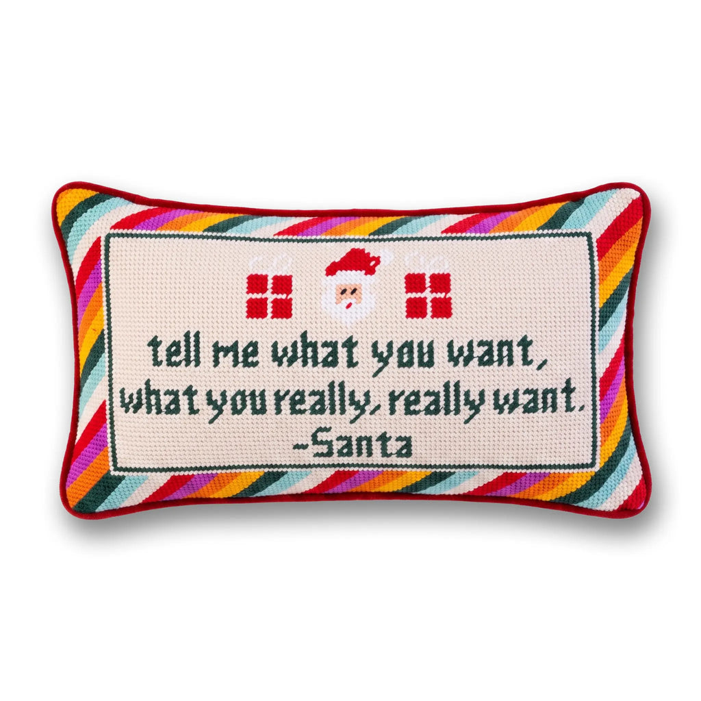 Furbish Studio Tell Me What You Want Needlepoint Pillow Default