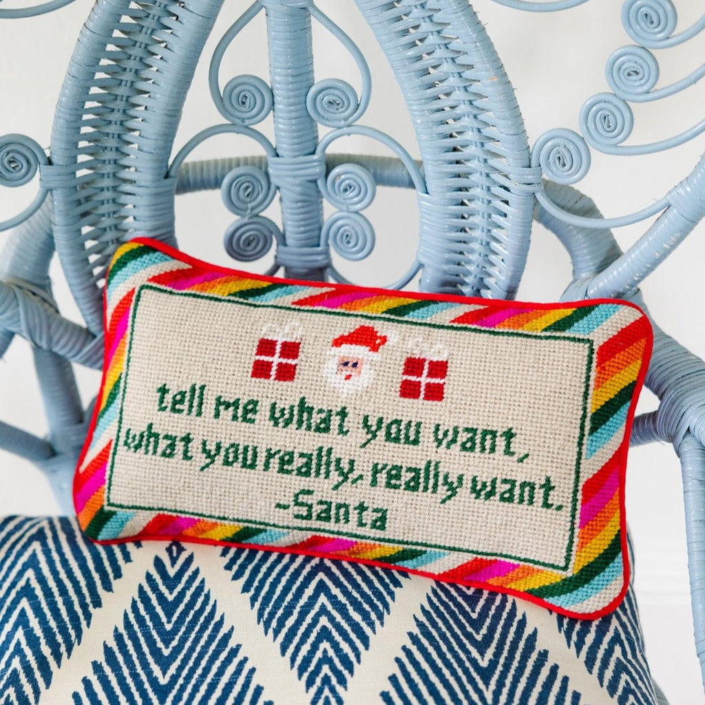 Furbish Studio Tell Me What You Want Needlepoint Pillow default