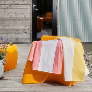 Block Stripe Fouta Beach Towels Coral