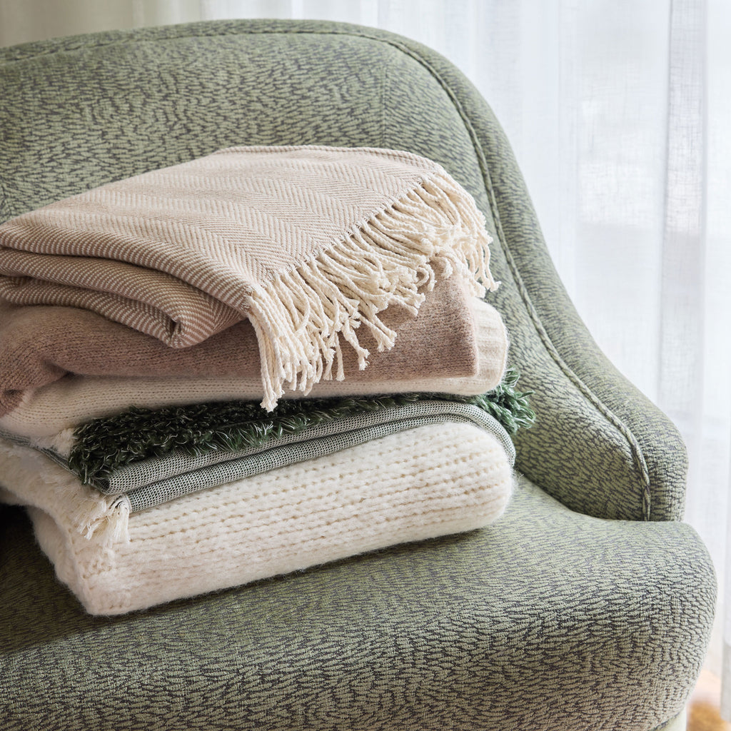 Brentwood Cotton-Wool Throw Olive (Brentwood)