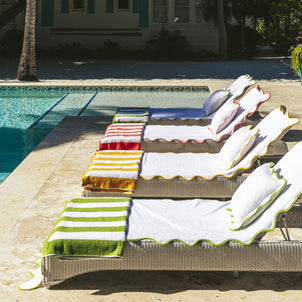 Cabana Stripe Beach Towels Lime Green