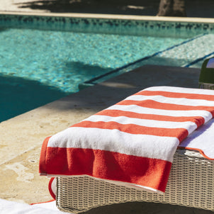 Cabana Stripe Beach Towels Coral (Cabana)
