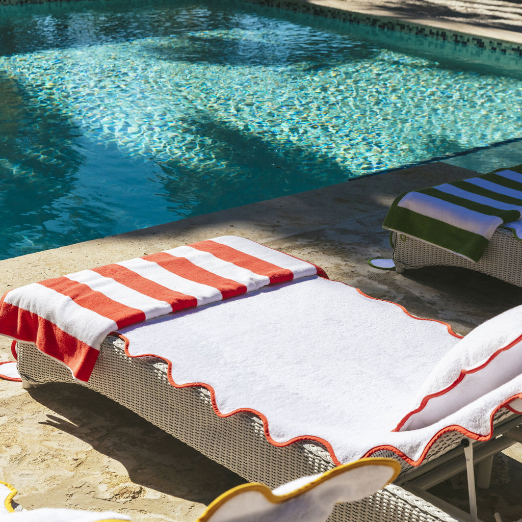 Cabana Stripe Beach Towels Coral (Cabana)
