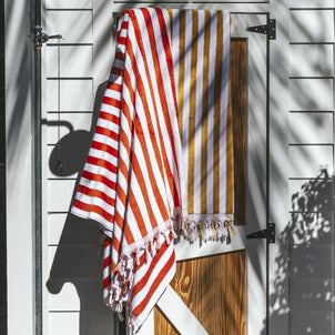 Cannes Beach Towels Orange/White
