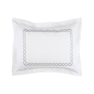 Catena Embroidered Percale Shams Silver|1 Boudoir Sham|Customizer