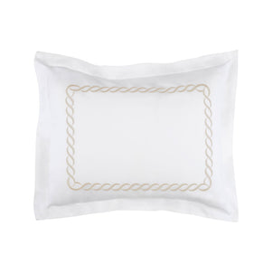 Catena Embroidered Percale Shams Taupe|1 Boudoir Sham|Customizer