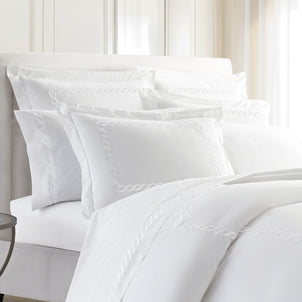 Catena Embroidered Percale Shams White